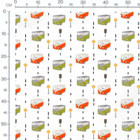 Tissu - Vans colorés et panneaux