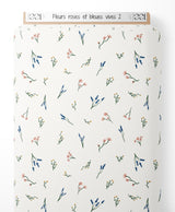 Tissu - Fleurs roses et bleues vives 2