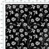 Tissu - Fleurs blanches détaillées
