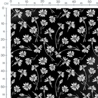 Tissu - Fleurs blanches détaillées
