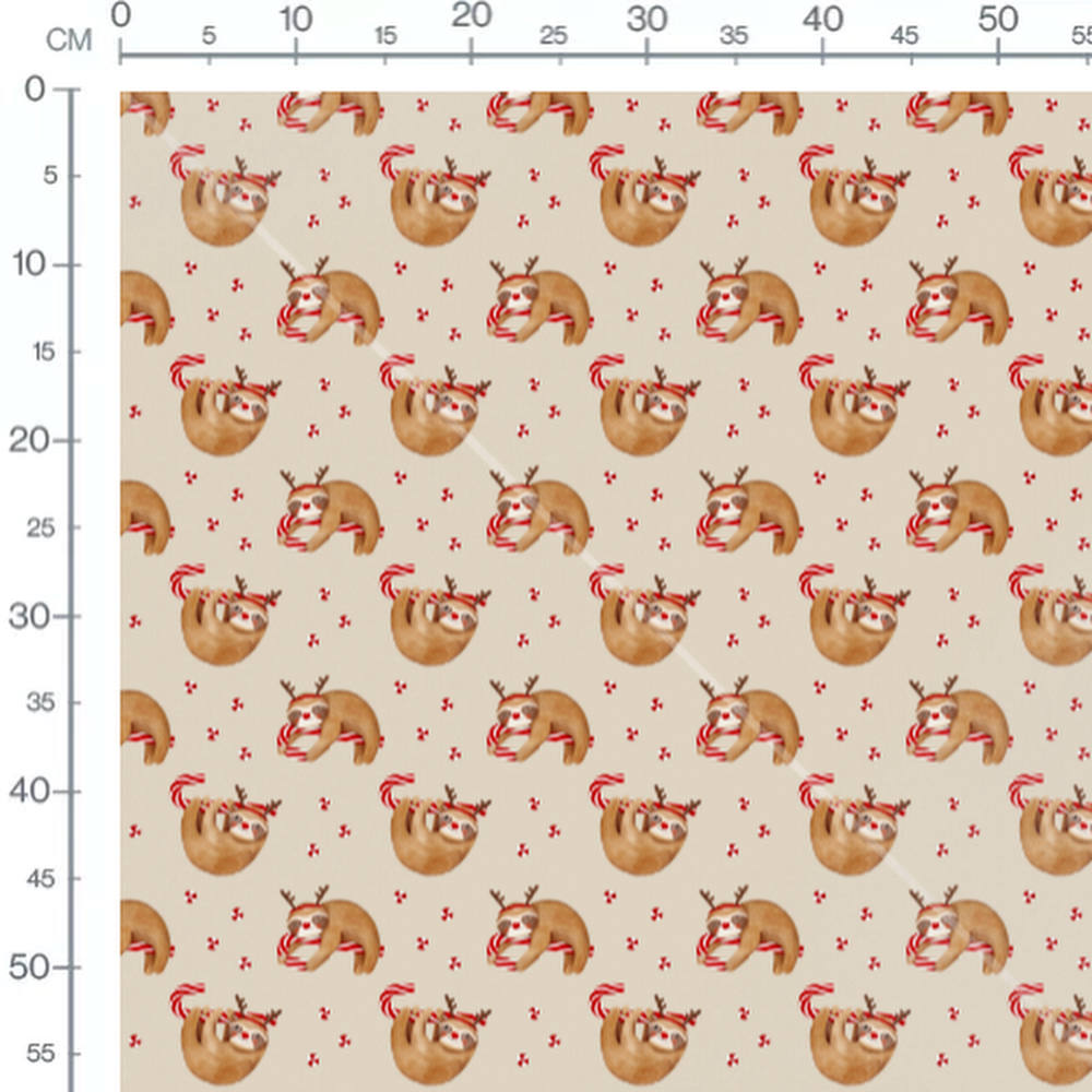 Tissu - Paresseux de Noël joyeux