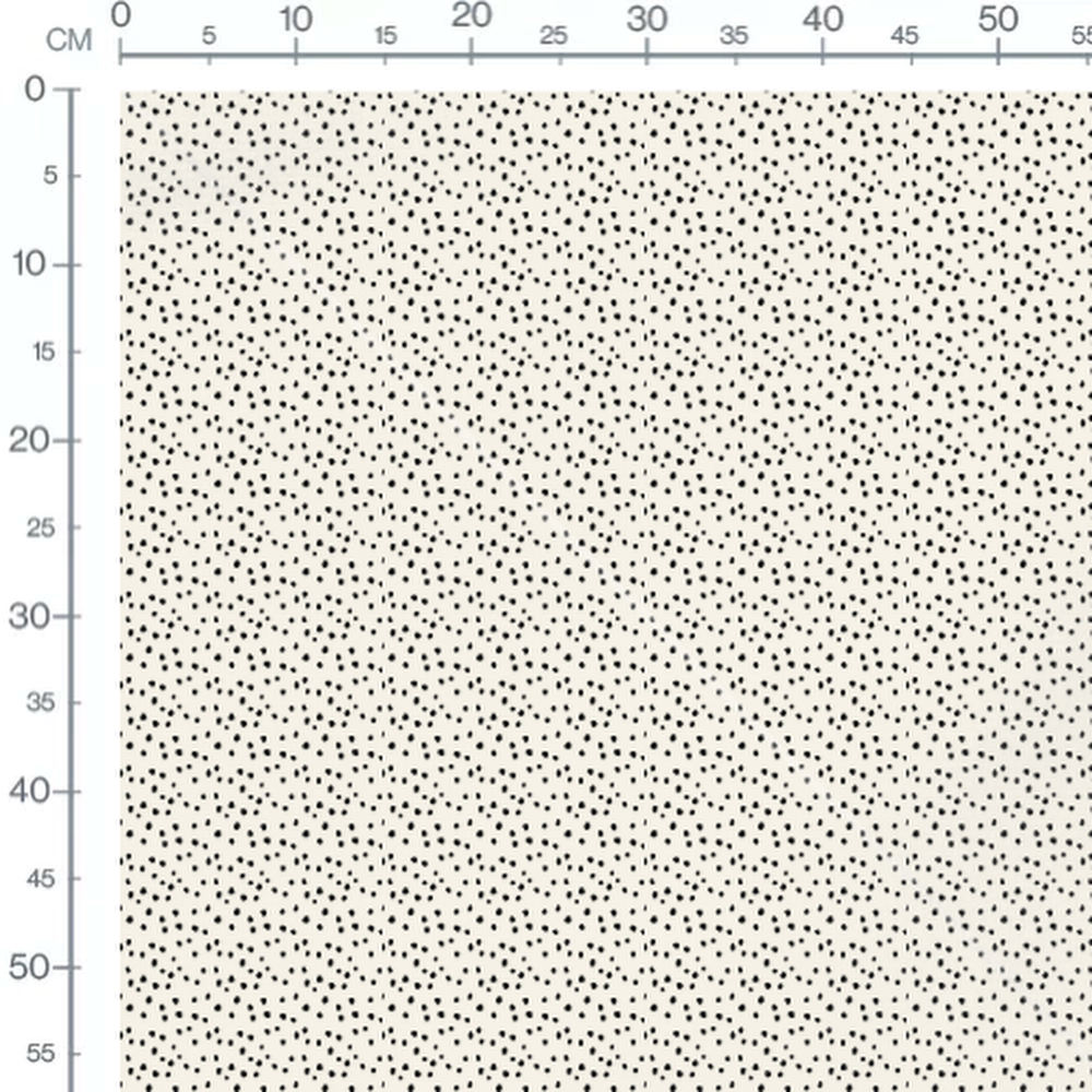 Tissu - Pois noirs variés sur blanc 2