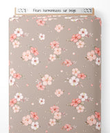 Tissu - Fleurs harmonieuses sur beige