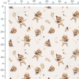 Tissu - Lions en costume et ballons