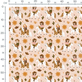 Tissu - Enfants cavaliers et chevaux