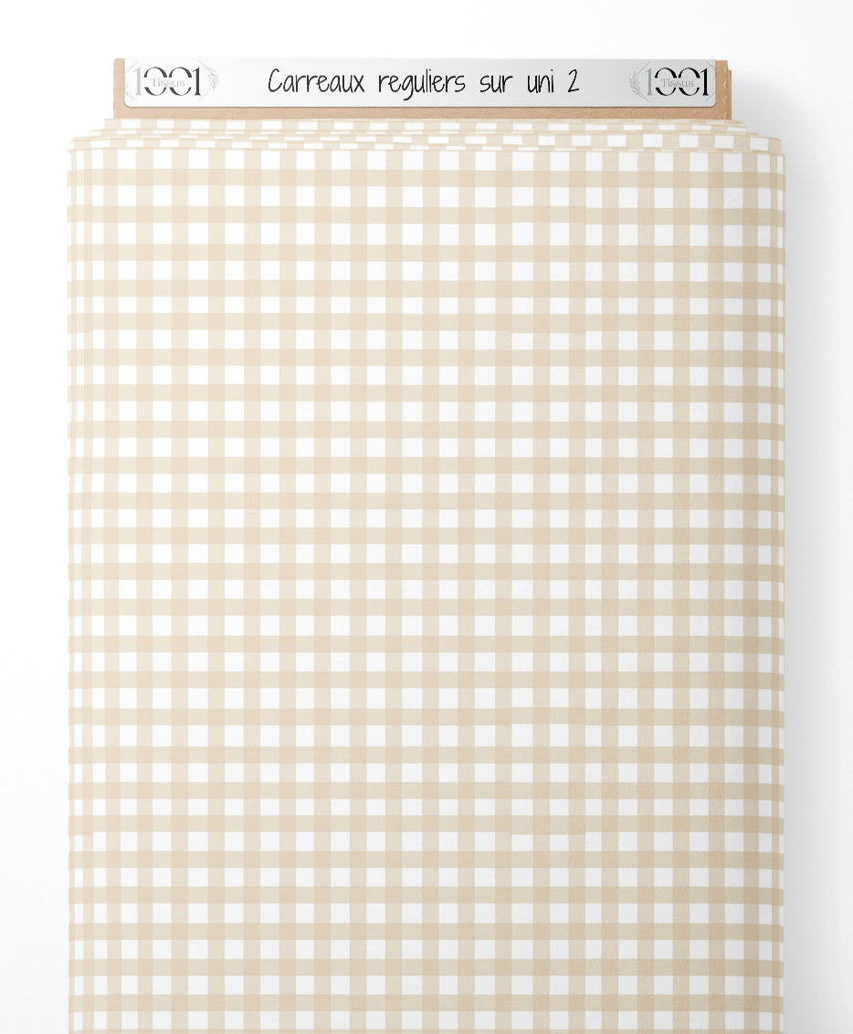 Tissu - Carreaux réguliers sur uni 2