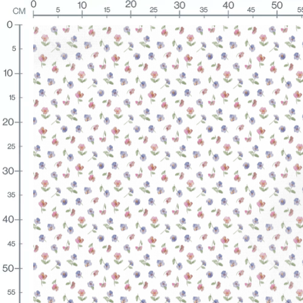 Tissu - Fleurs rose et violet pastel