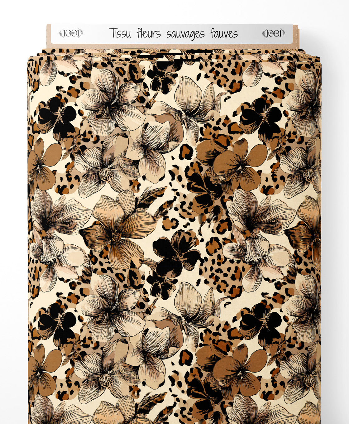 Tissu - fleurs sauvages fauves