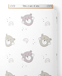 Tissu - Têtes d'ours et arcs