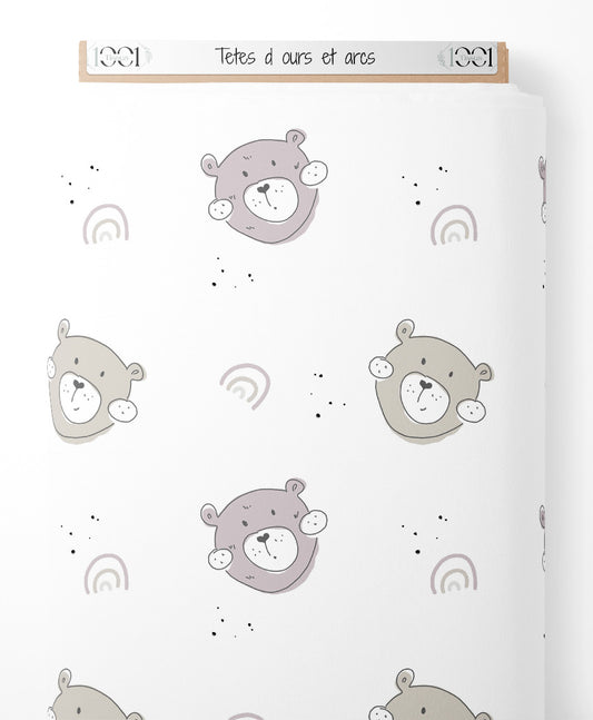 Tissu - Têtes d'ours et arcs