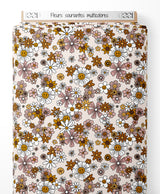Tissu - Fleurs souriantes multicolores
