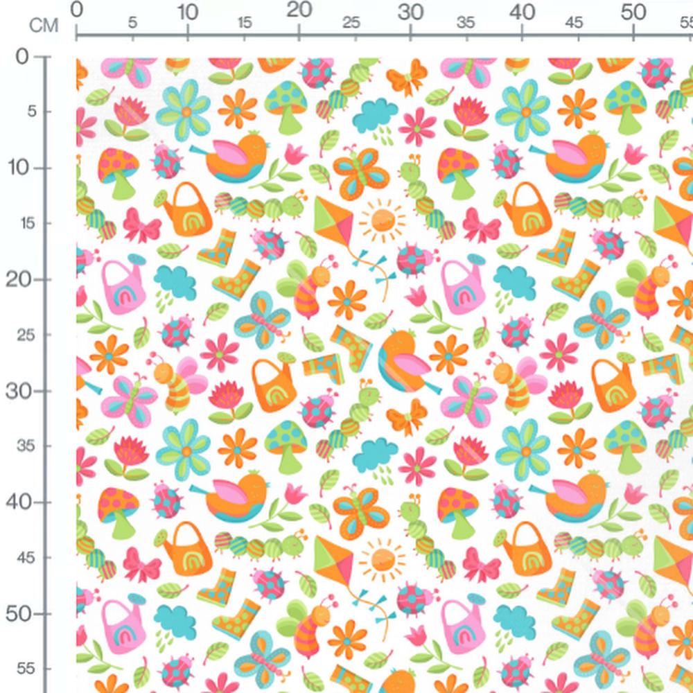 Tissu - Motifs jardin joyeux