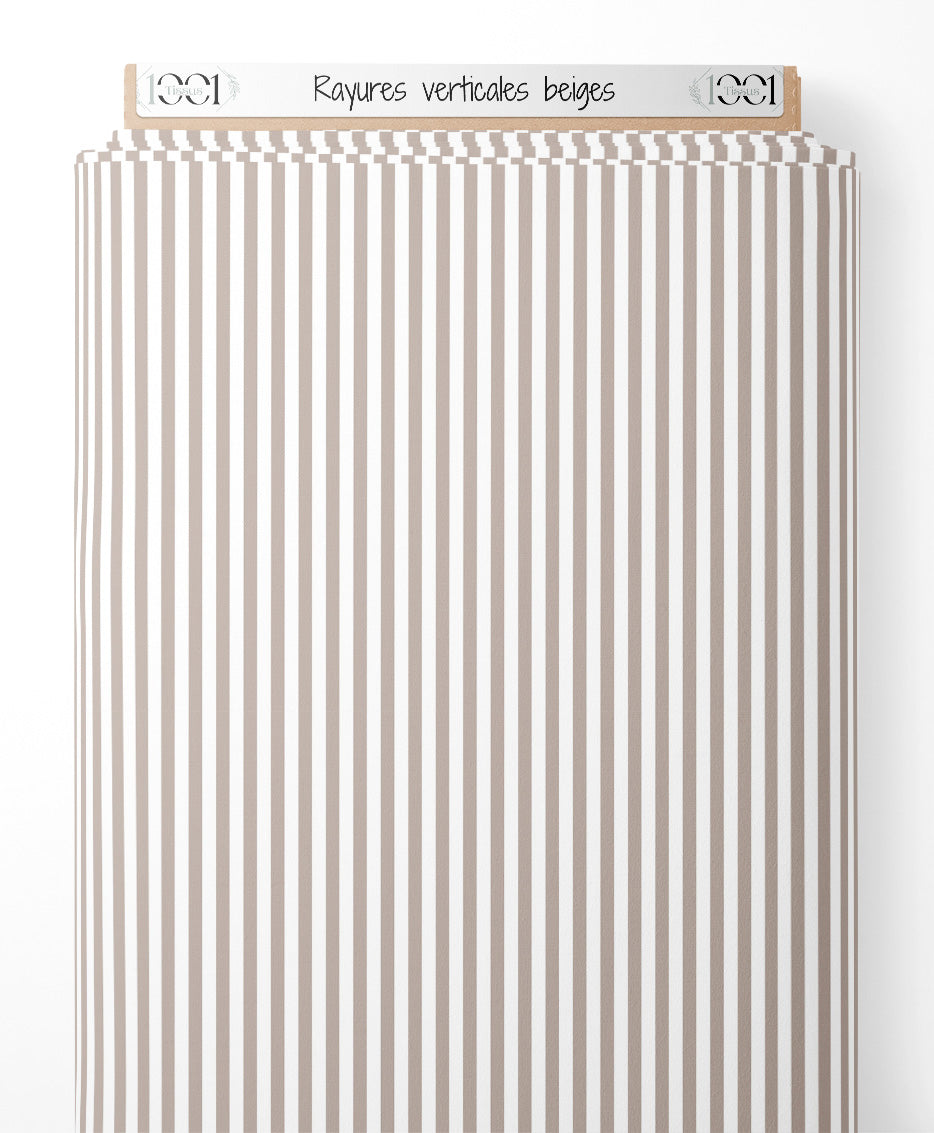 Tissu - Rayures verticales beiges