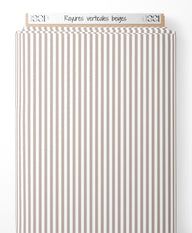 Tissu - Rayures verticales beiges