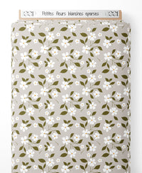 Tissu - Petites fleurs blanches éparses