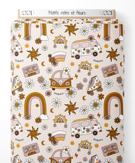 Tissu - Motifs rétro et fleurs