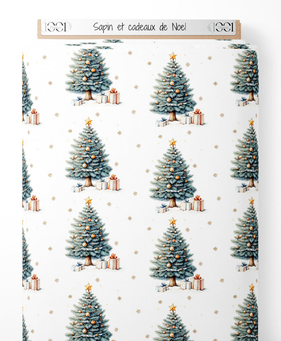 Tissu - Sapin et cadeaux de Noël