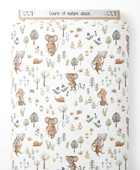 Tissu - Souris et nature douce