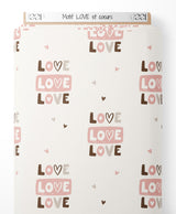 Tissu - Motif LOVE et cœurs