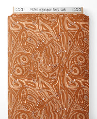 Tissu - Motifs organiques terre cuite