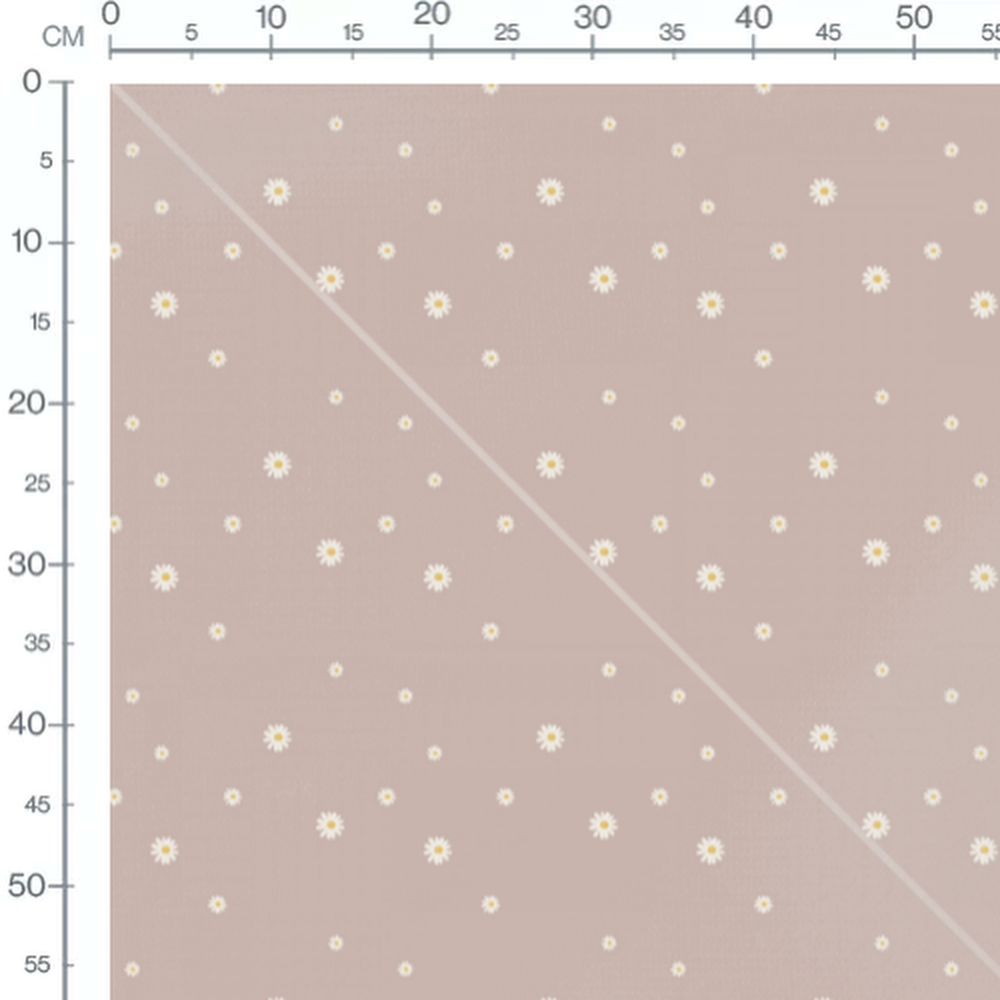 Tissu - Marguerites blanches éclatantes