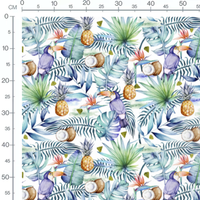 Tissu - Toucan et feuillages tropicaux
