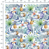 Tissu - Ours bleus et buissons
