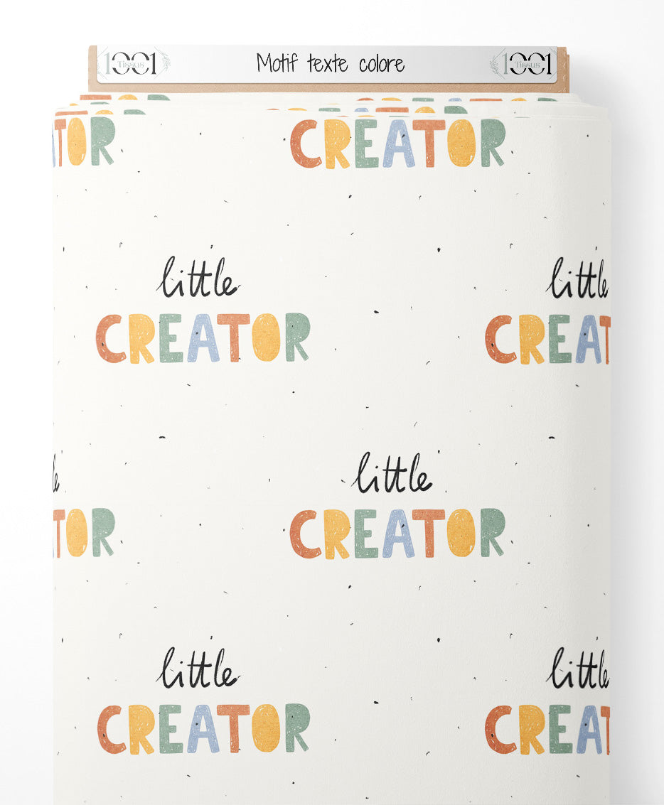 Tissu - Motif texte coloré