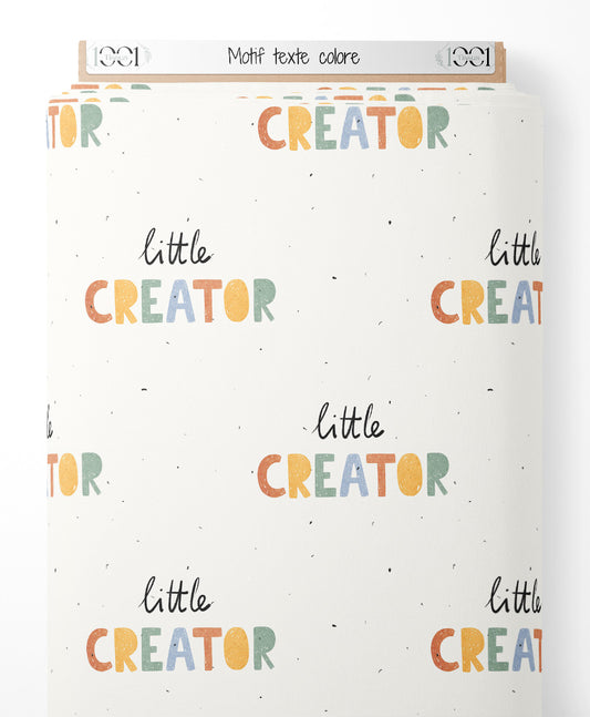 Tissu - Motif texte coloré