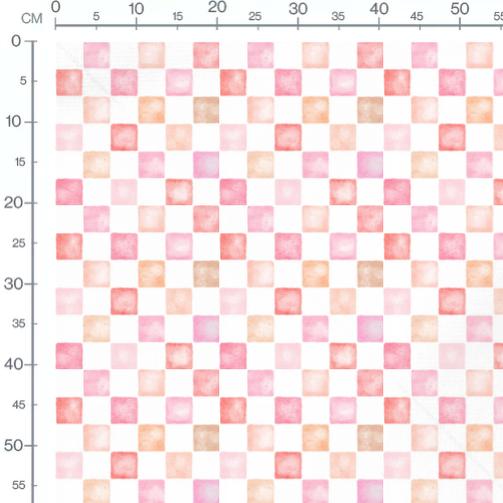 Tissu - Carrés aquarelle pastel