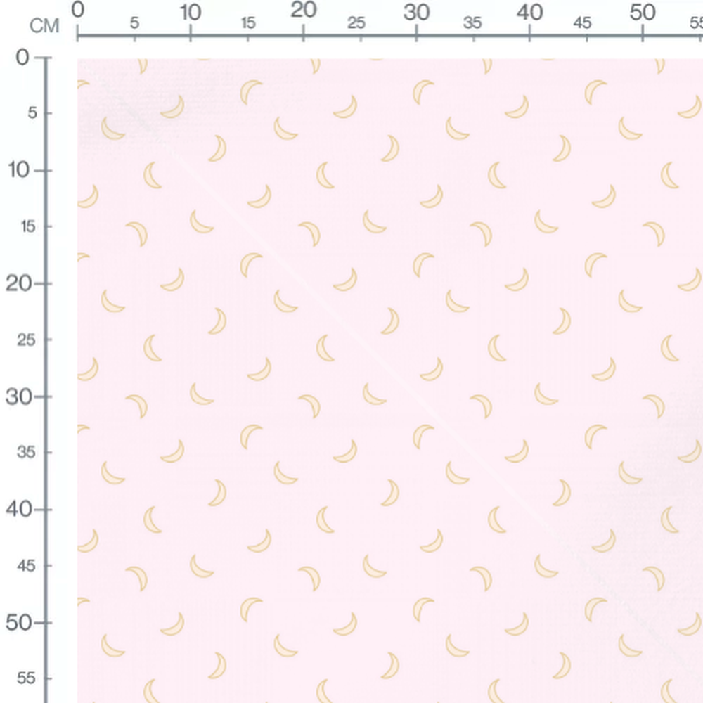 Tissu - Petites lunes dorées