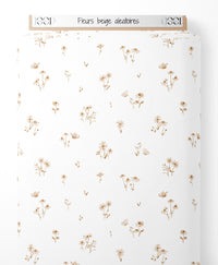 Tissu - Fleurs beige aléatoires