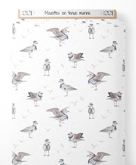 Tissu - Mouettes en tenue marine