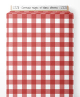Tissu - Carreaux rouges et blancs alternés