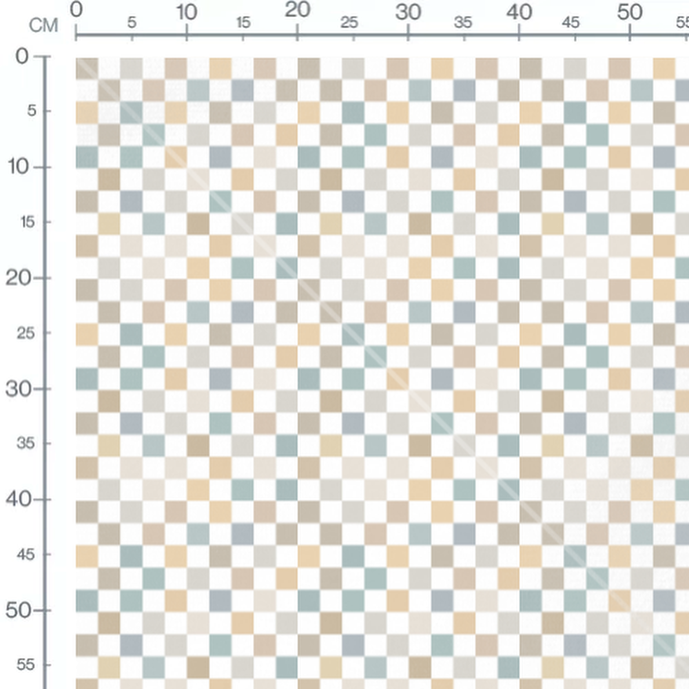 Tissu - Carreaux beige et bleu clair