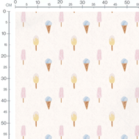 Tissu - Glaces pastel sur fond crème