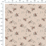 Tissu - Rongeurs et fleurs blanches