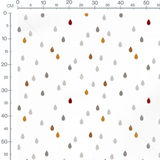 Tissu - Gouttes marron et rouge