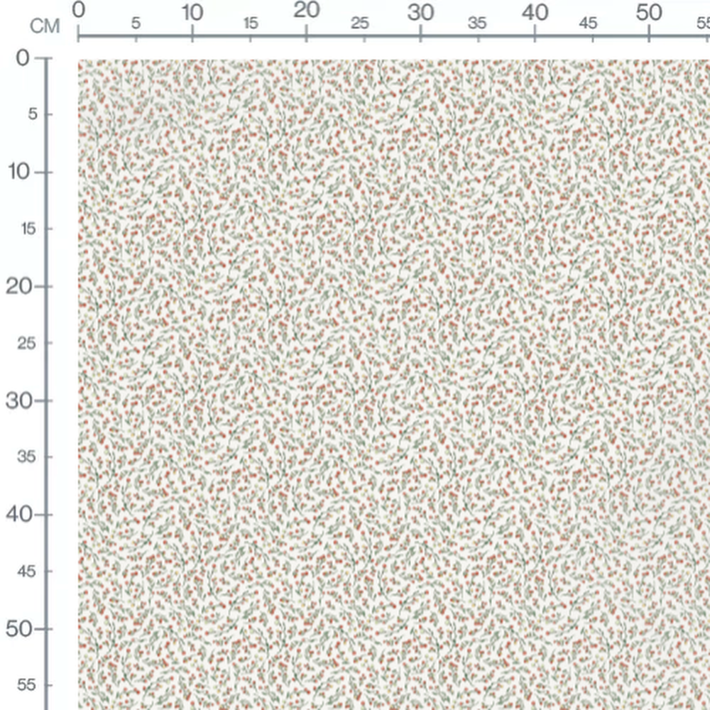 Tissu - Baies rouges et jaunes légères