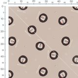 Tissu - Casques spatiaux sur fond beige