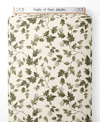 Tissu - Feuilles et fleurs délicates