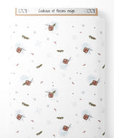 Tissu - Cadeaux et flocons neige