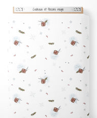 Tissu - Cadeaux et flocons neige