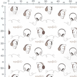 Tissu - Visages et écouteurs dessinés