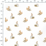 Tissu - Renards et lapins en jardinage