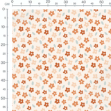 Tissu - Fleurs orange et beige