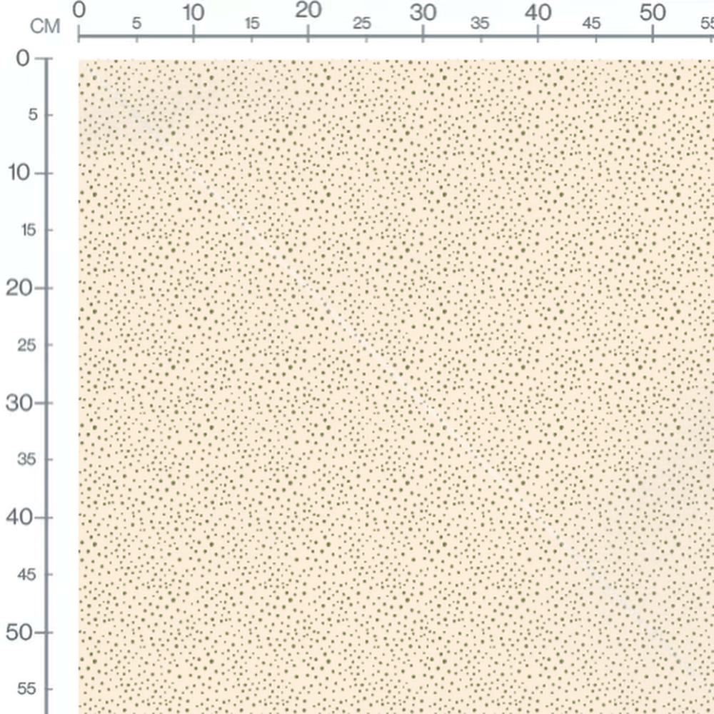 Tissu - Pois verts sur fond beige