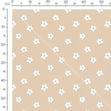 Tissu - Fleurs blanches stylisées simples