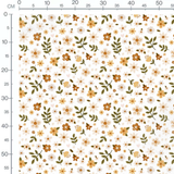 Tissu - Fleurs et feuilles vintage