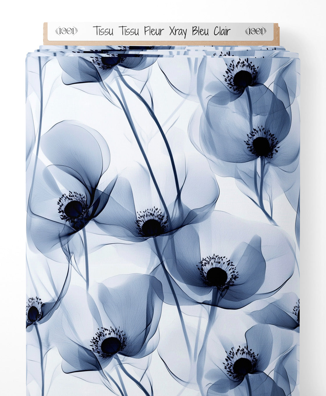 Tissu - Tissu Fleur Xray Bleu Clair